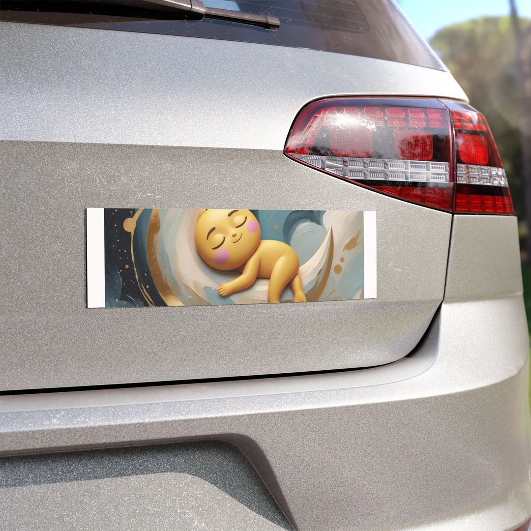 Custom Car Magnet – Cute Celestial Baby Moon Design, Weatherproof & Removable