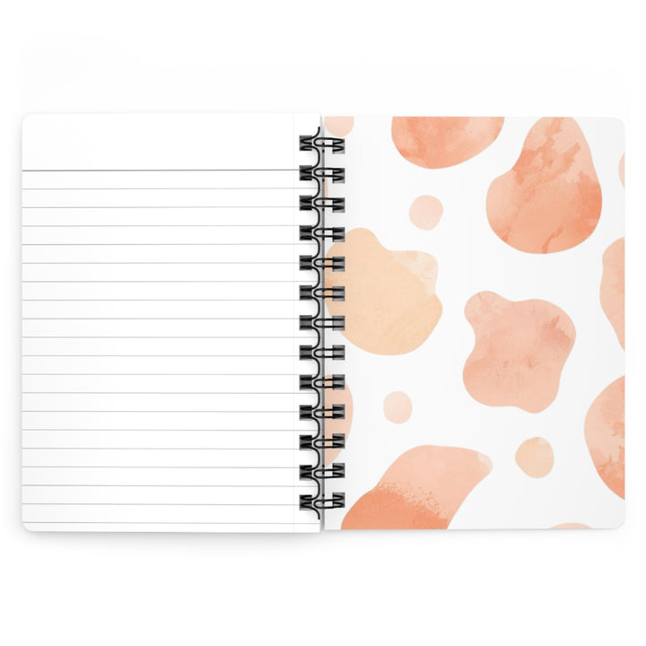 Trendy Spiral Bound Journal – Black Blush Abstract Watercolor, Customizable