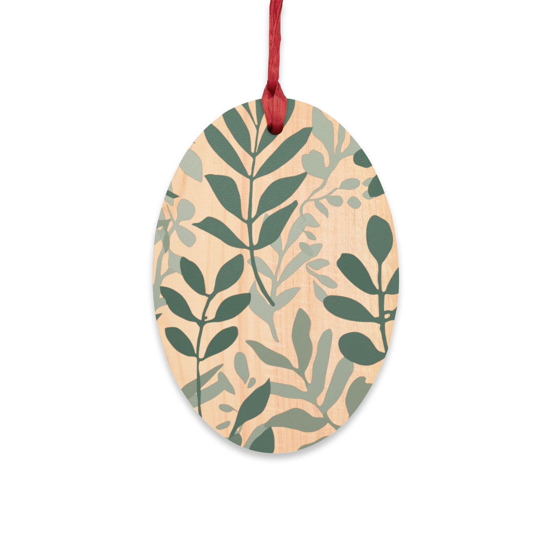 Handcrafted Wooden Ornaments – Modern Botanical Nature-Inspired Décor