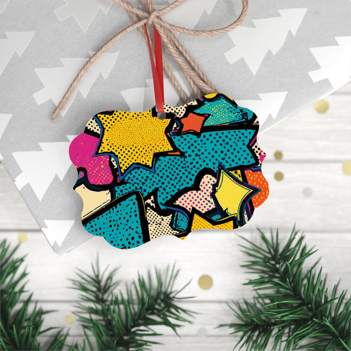 Pop Art Metal Ornament – Double-Sided Comic Book Decor Plaque Gift