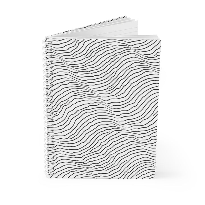 Custom Spiral Notebook – Minimalist Wavy Line Art, Stylish & Personalizable