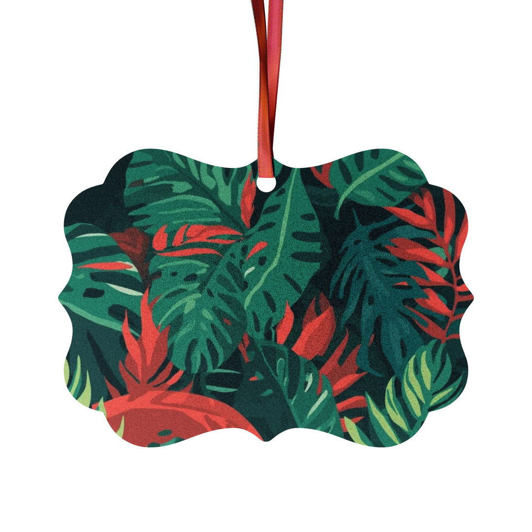 Personalized Aluminum Ornaments – Tropical Leaf Design, Custom Sets, Gift-Ready
