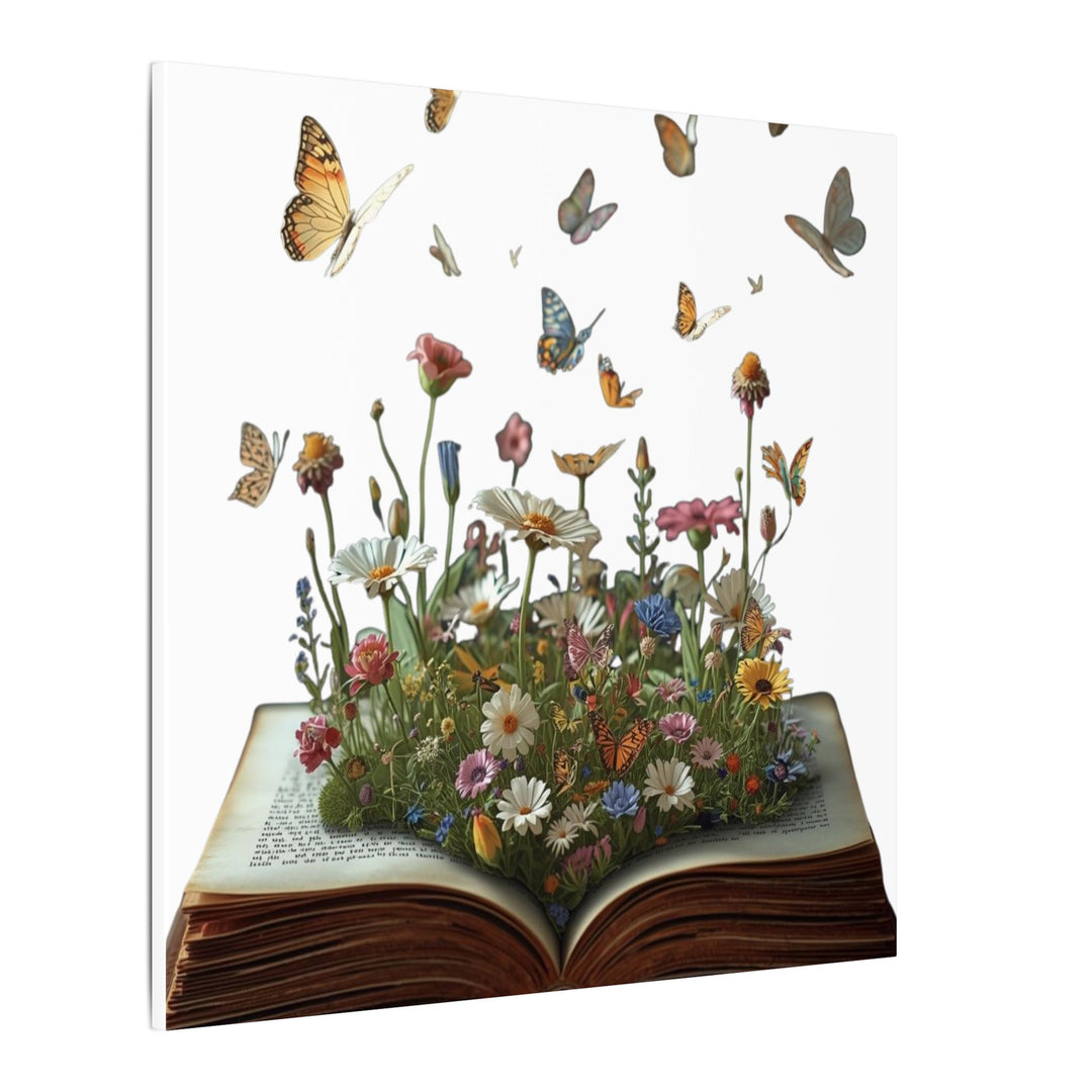 Magical Pop-Up Book Matte Canvas – Whimsical Wildflowers & Butterflies Art