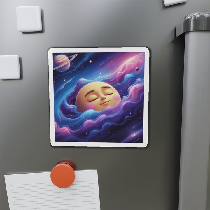 Custom Die-Cut Magnet – Dreamy Galaxy Moon, Cute Space Fridge Decor