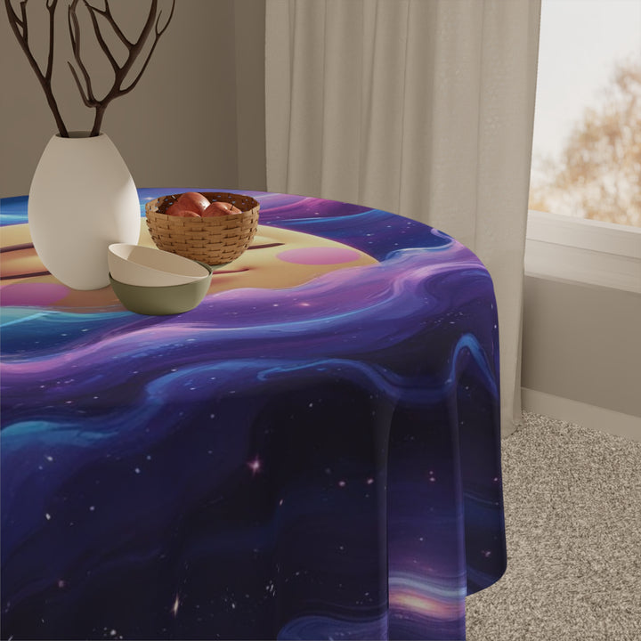 Personalized Galaxy Moon Tablecloth – Custom Cute Cosmic Space Decor 55x55