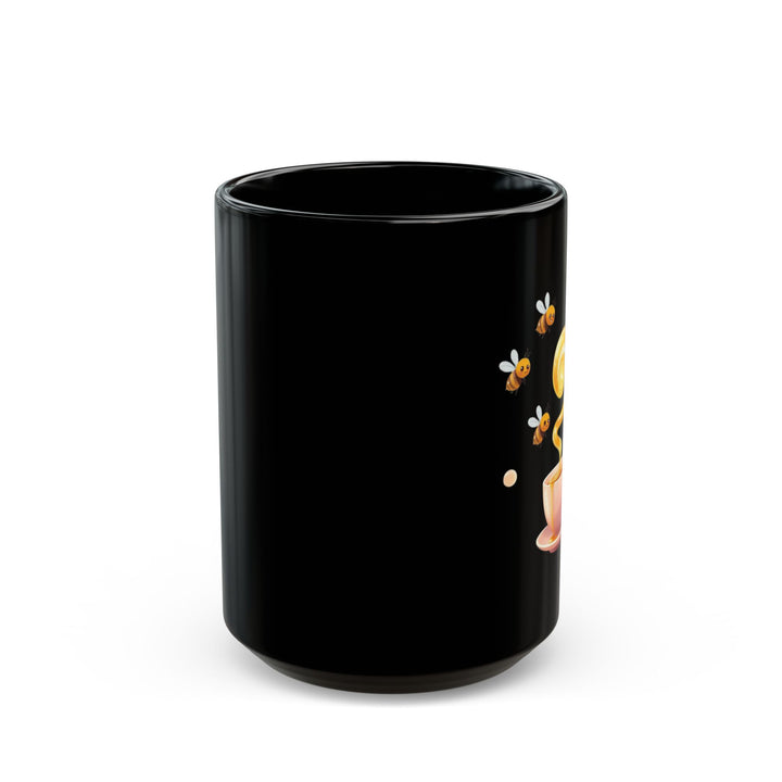 Black Ceramic Mug 11oz/15oz – Cute Bee & Honey Teacup Pastel Gift Cup