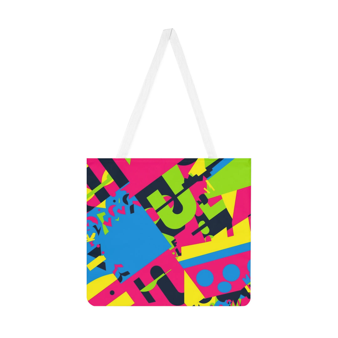 Vibrant Abstract Geometric Shoulder Tote Bag – Trendy All-Over Print Canvas