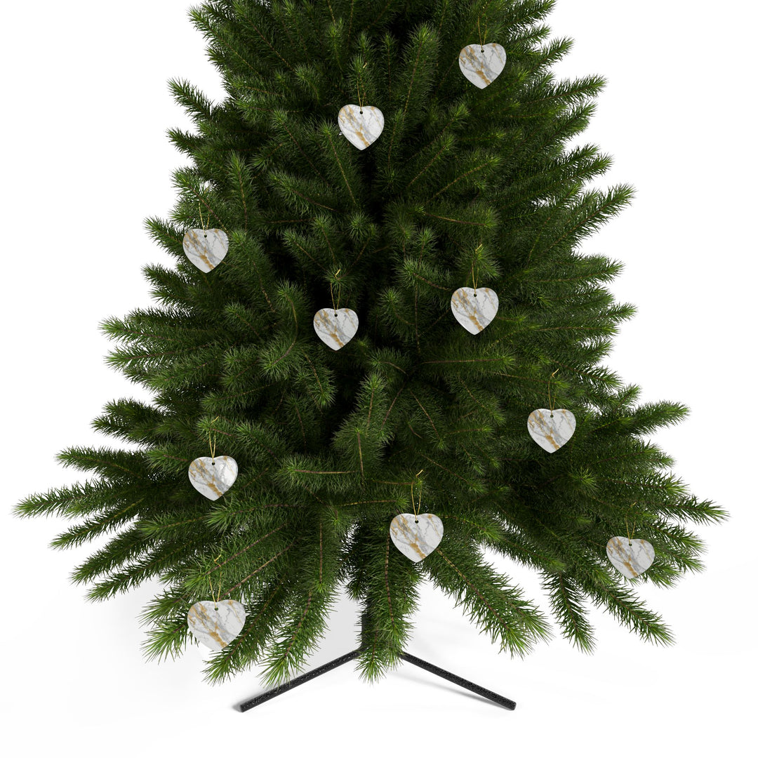 Custom Marble-Effect Ceramic Ornaments – Elegant Gold Veins, 1-20pcs