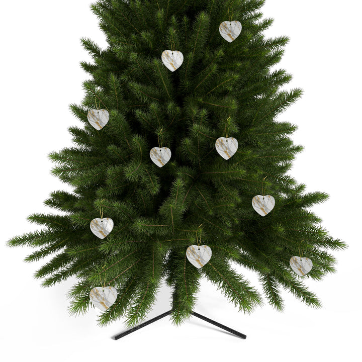 Custom Marble-Effect Ceramic Ornaments – Elegant Gold Veins, 1-20pcs