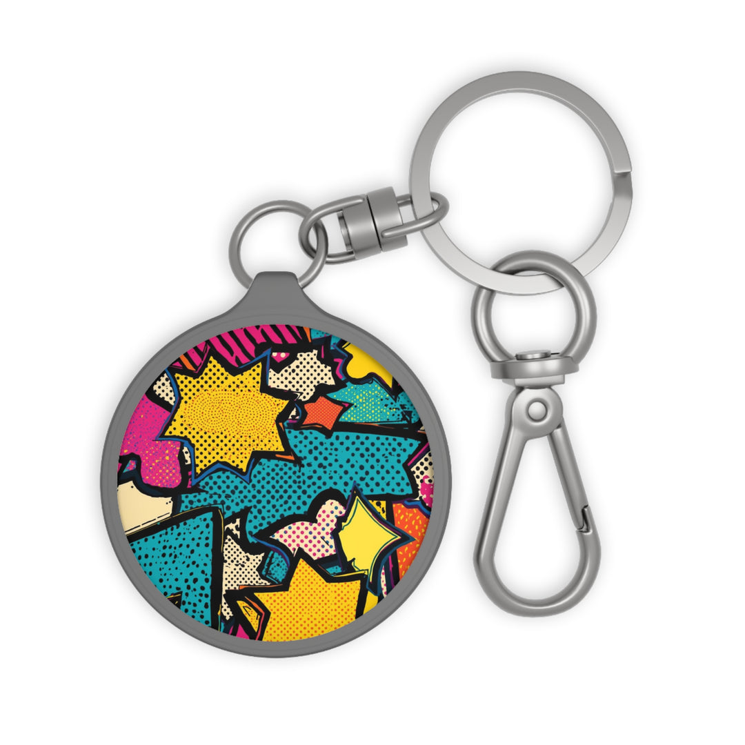 Pop Art Comic Keyring Tag – Custom Acrylic Bag & Key Accessory, Retro Chic