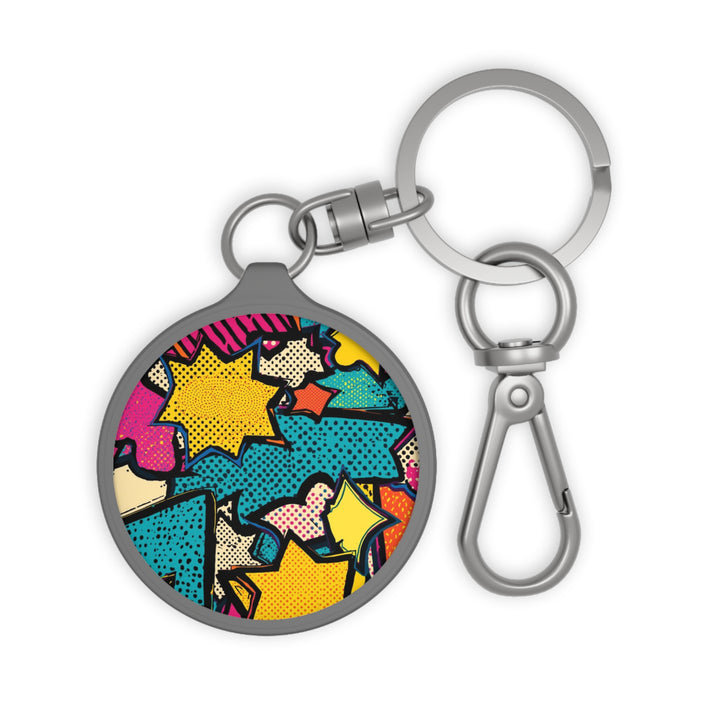 Pop Art Comic Keyring Tag – Custom Acrylic Bag & Key Accessory, Retro Chic