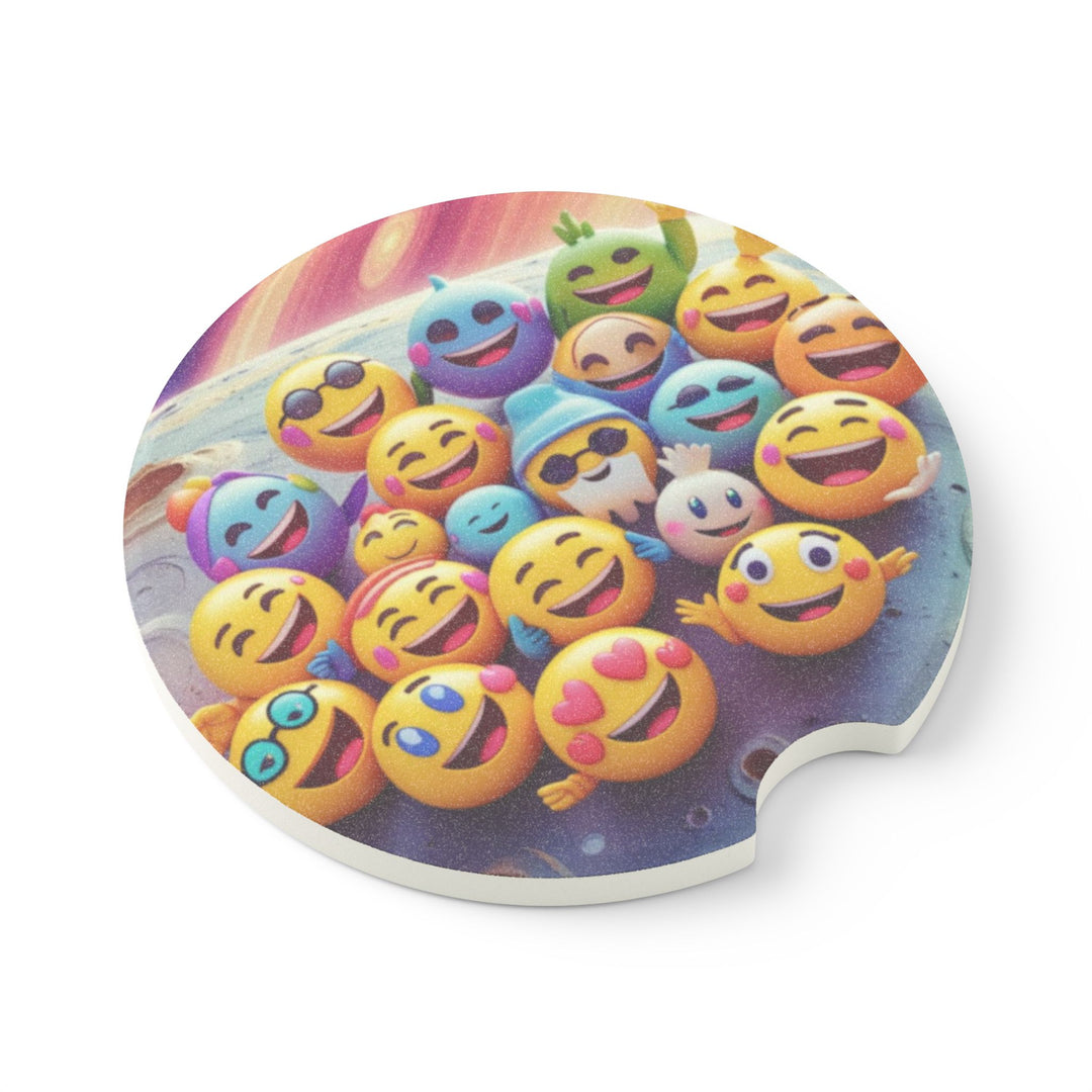 Soapstone Car Coaster – Fun Space Emoji Design, Absorbent & Stylish Gift