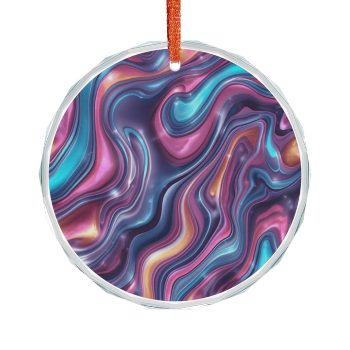 Radiant Crystal Glass Ornament – Iridescent Swirl Modern Decor Gift