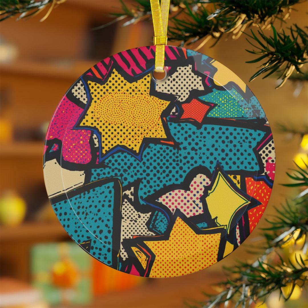 Personalized Pop Art Glass Ornaments – Handcrafted, Comic Book Style Decor