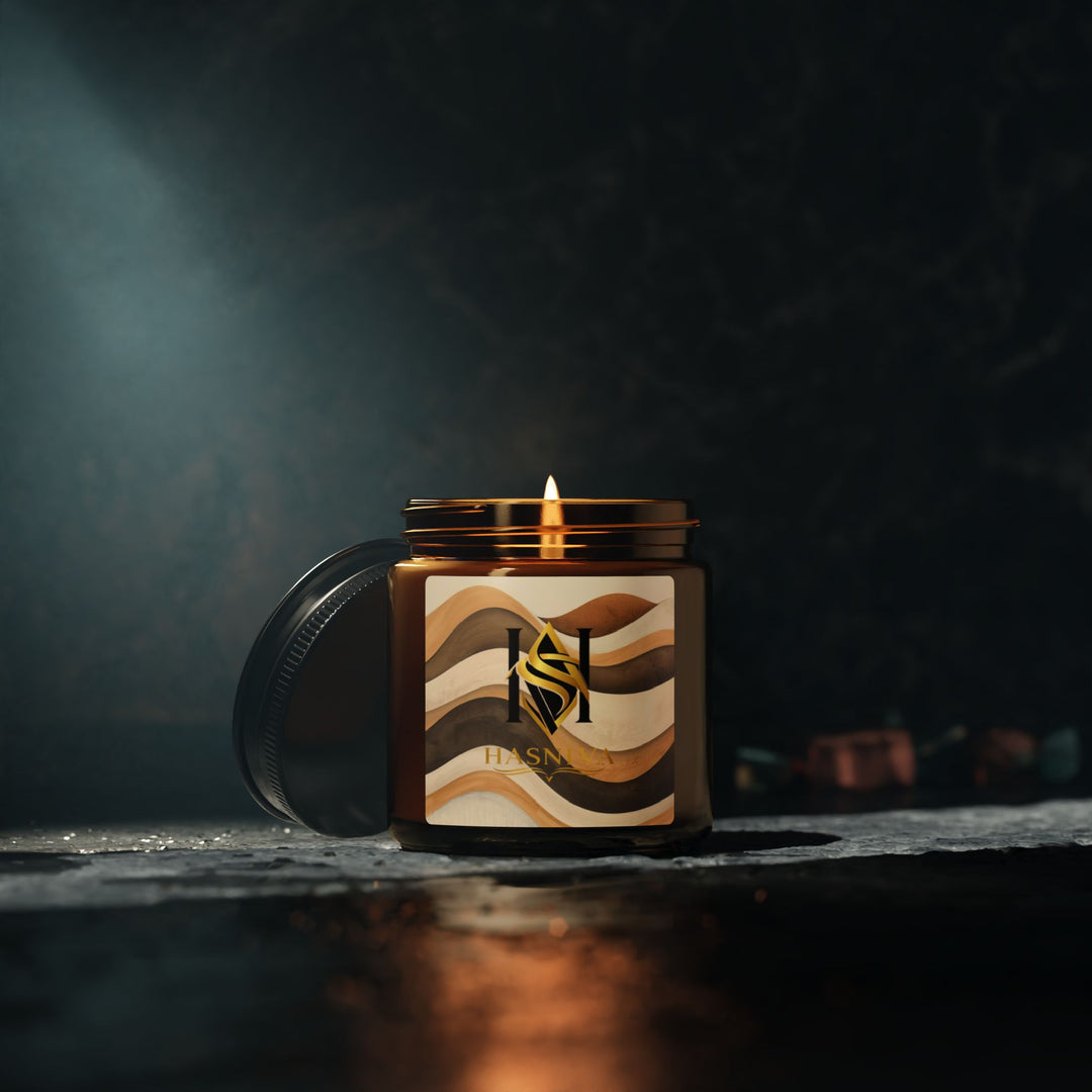 Amber Jar Soy Candle – Earthy Wave | Hand-Poured, Luxe Scents, 2 Sizes
