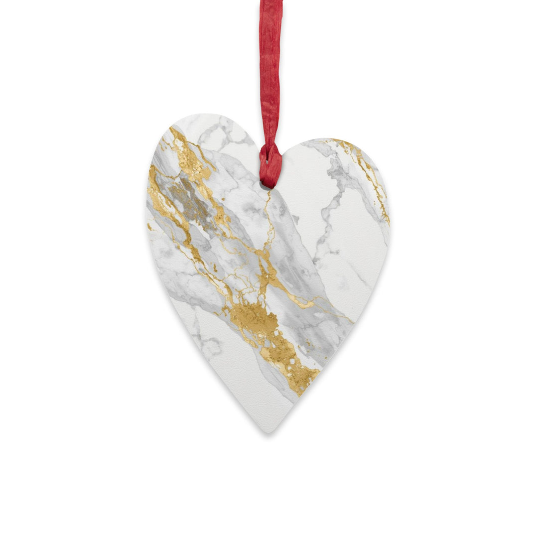 Handcrafted Wooden Ornaments – Marble & Gold Luxe, Rustic Chic Decor