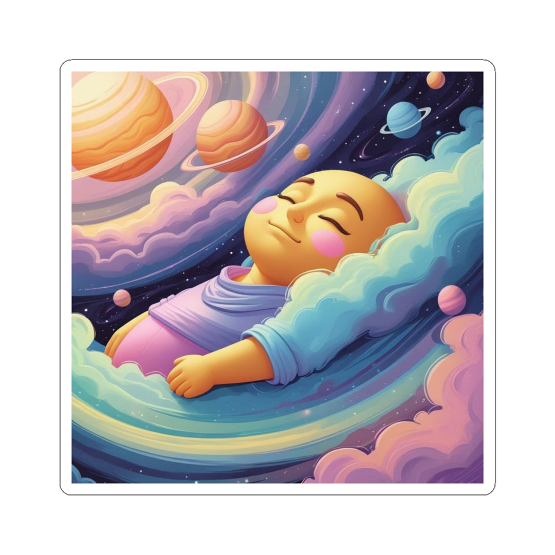 Dreamy Cosmic Baby Kiss-Cut Sticker – Pastel Galaxy Nursery Decor