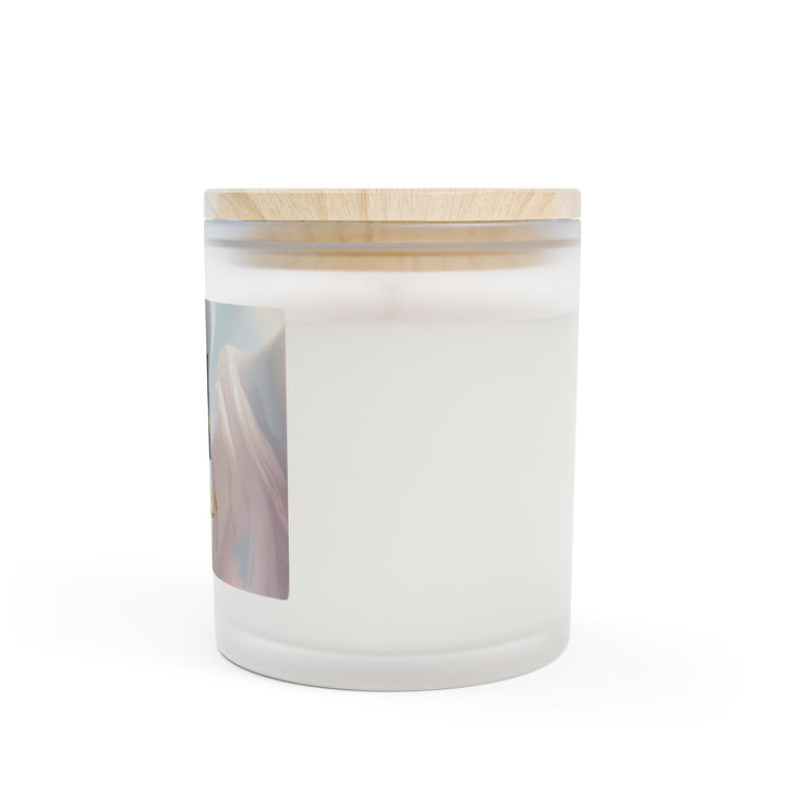 Frosted Glass Candle 11oz – Chic Minimal Pastel, Wooden Wick, 9 Scents