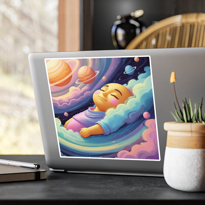 Cosmic Baby Dream Vinyl Kiss-Cut Sticker – Cute Galaxy Art for Laptops & More