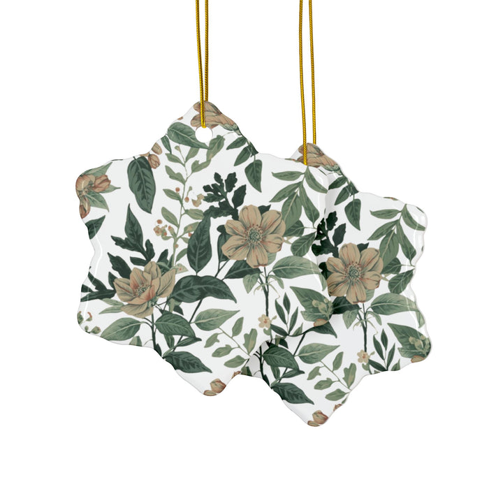 Custom Double-Sided Ceramic Ornaments – Vintage Floral Botanical Gift Set
