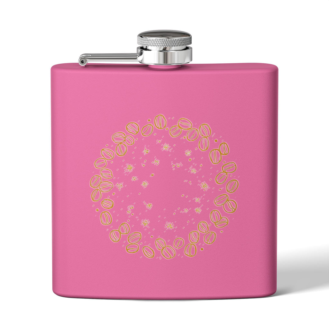 Coffee Beans Chic 6oz Stainless Steel Flask – Trendy, Insulated, Leak-Proof
