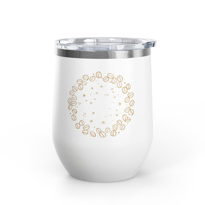 12oz Stainless Steel Wine Tumbler – Coffee Art, Insulated, Spill-Proof