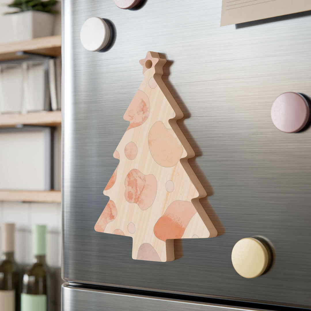 Handcrafted Wooden Ornaments – Modern Abstract Watercolor, Magnetic & Giftable