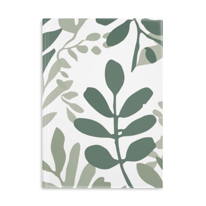 Modern Puffy Hardcover Notebook – Botanical Leaf Sketch, Customizable, A5/A4/B5