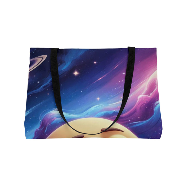 Personalized Galaxy Moon Weekender Tote Bag – Cute Space Travel Carryall