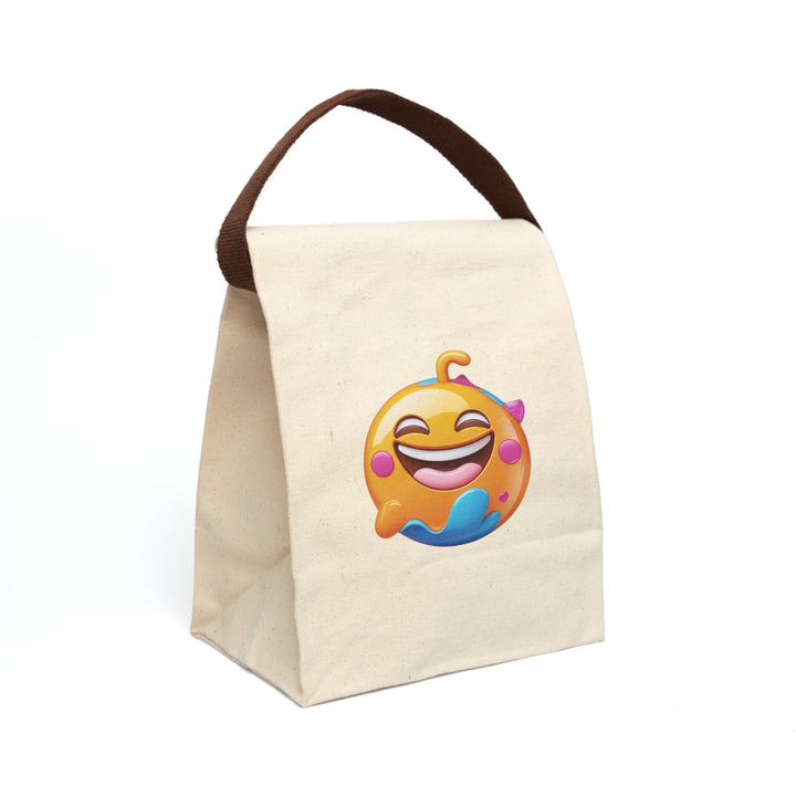 Emoji Vibe Canvas Lunch Bag w/ Strap – Insulated, Fun & Eco-Friendly
