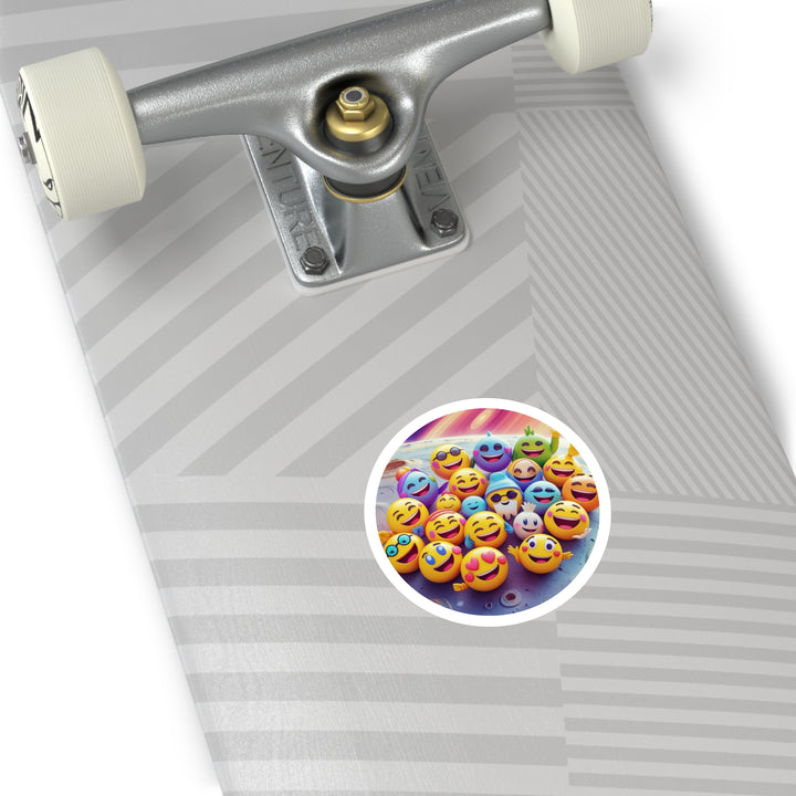 Cosmic Emoji Round Sticker – Durable, Fun, Weatherproof, Custom Design