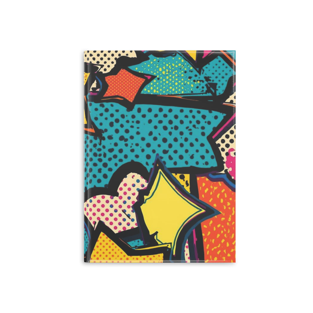 Hardcover Puffy Notebook – Retro Pop Art Comic Design, Customizable, 3 Sizes