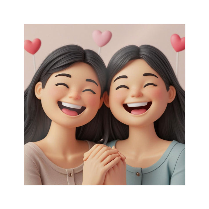 3D Cartoon Friendship Die-Cut DTF Sticker – Waterproof, Vibrant & Trendy