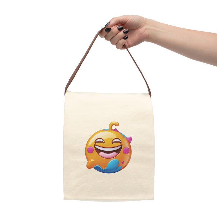 Emoji Vibe Canvas Lunch Bag w/ Strap – Insulated, Fun & Eco-Friendly