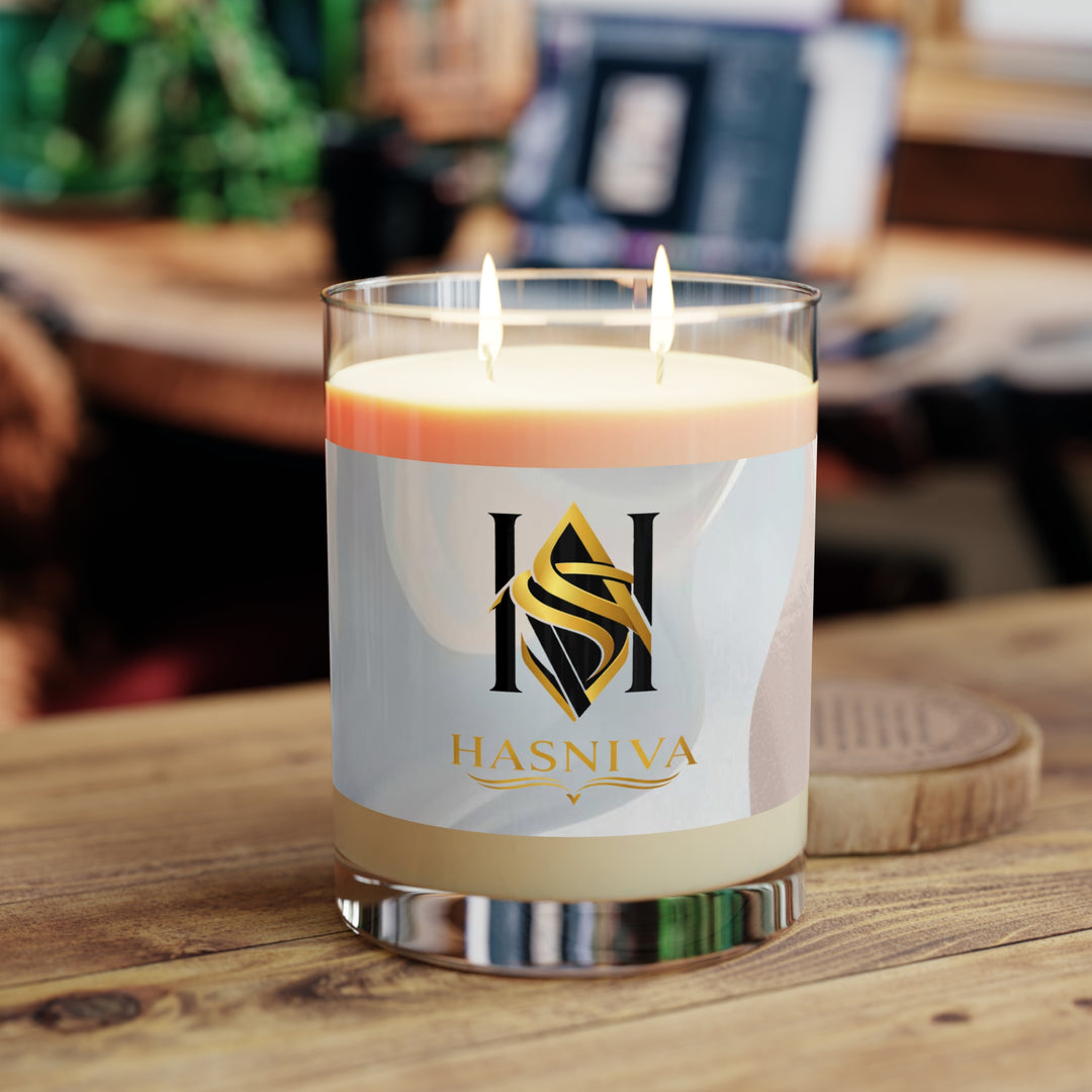 11oz Scented Candle – Luxe Soy, Pastel Abstract Glass, 65hr Burn