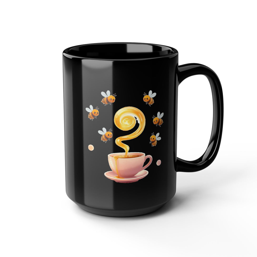 Black Ceramic Mug 11oz/15oz – Cute Bee & Honey Teacup Pastel Gift Cup