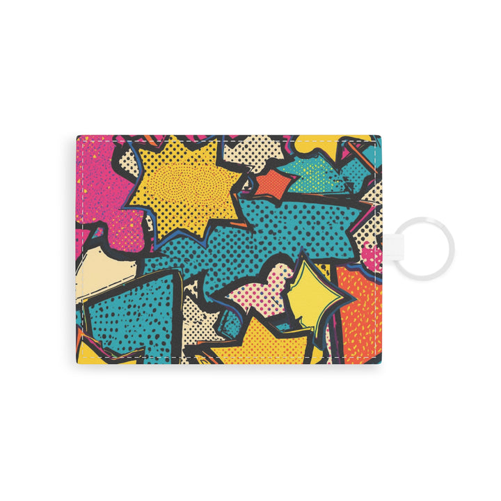 Personalized Pop Art Saffiano Leather Card Holder – Vibrant, Custom & Slim