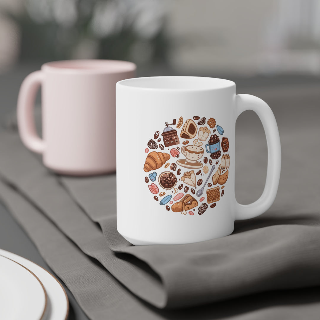 Personalized Cartoon Café Ceramic Mug – Custom 11oz/15oz/20oz Gift