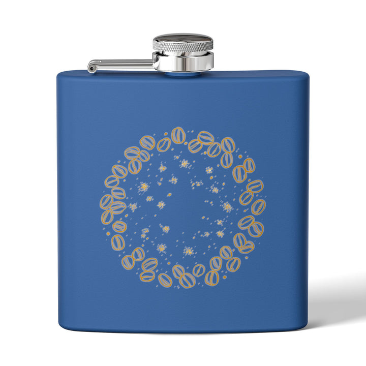 Coffee Beans Chic 6oz Stainless Steel Flask – Trendy, Insulated, Leak-Proof