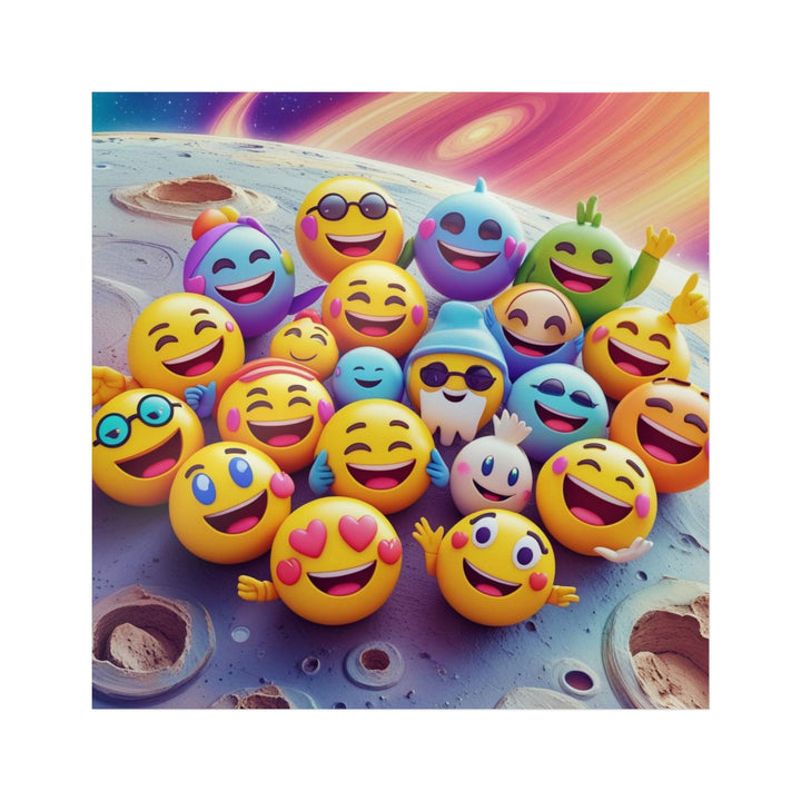 Playful Space Emoji Die-Cut DTF Sticker – Vibrant & Weatherproof Design