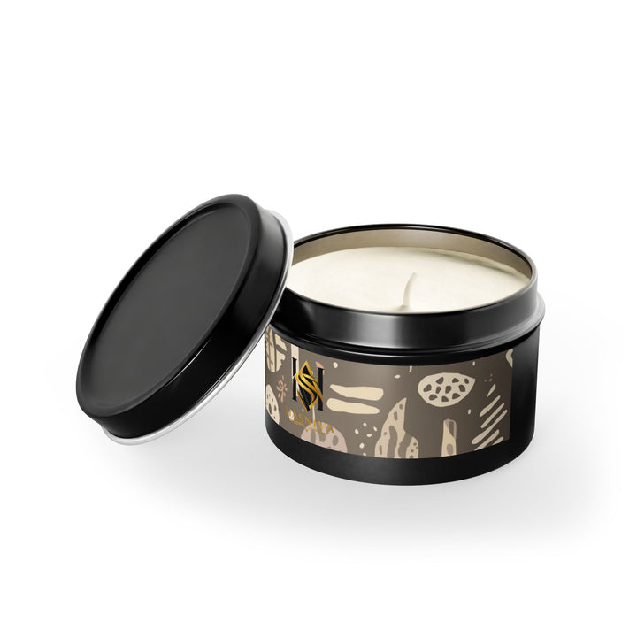 Handcrafted Boho Tin Candles – Custom Fragrance, Botanical Pattern, Gift-Ready
