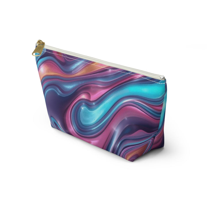 Chic Marble Swirl T-Bottom Accessory Pouch – Stylish, Durable Organizer