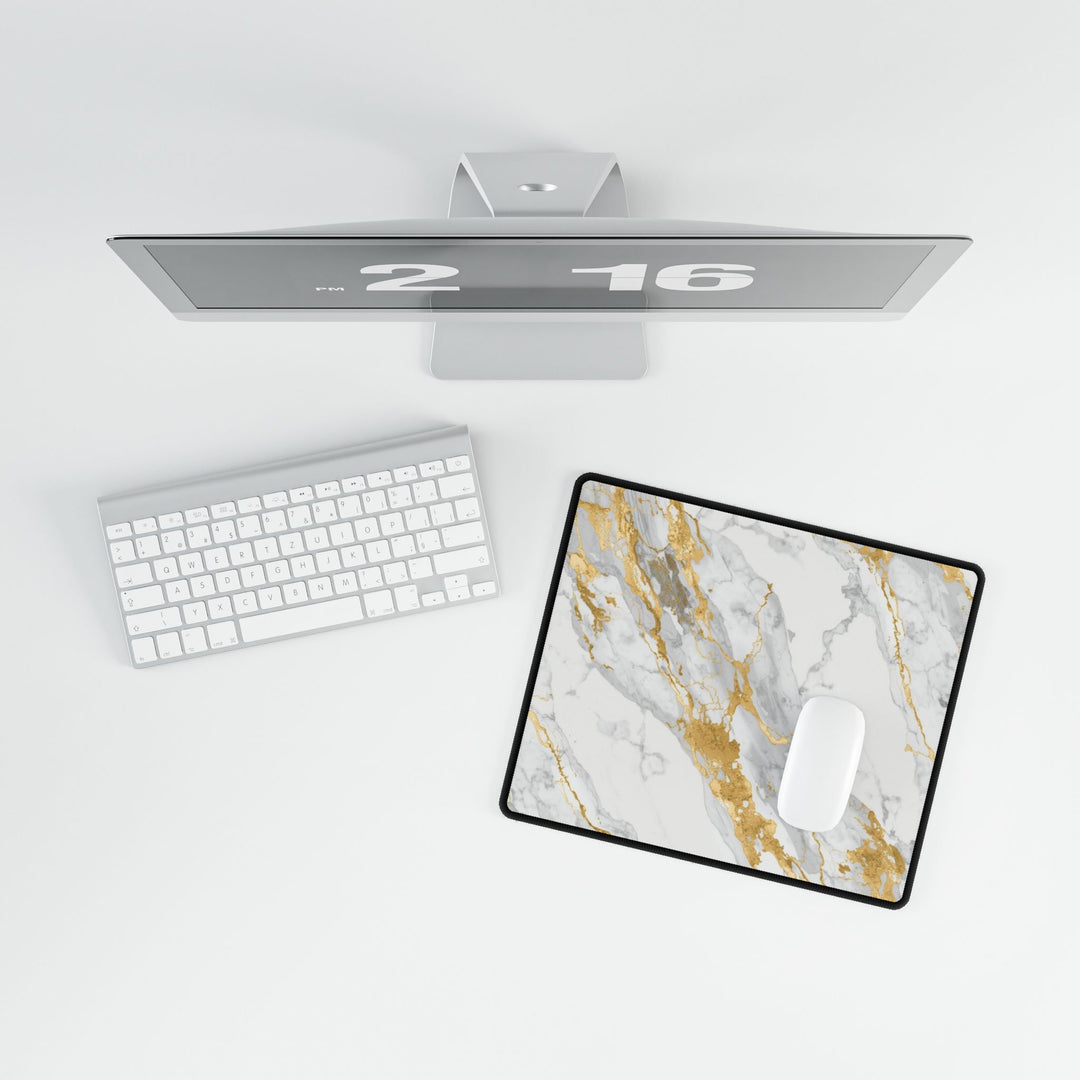 Luxury Marble Gold Desk Mat – Modern Anti-Slip, Waterproof Workspace Pad