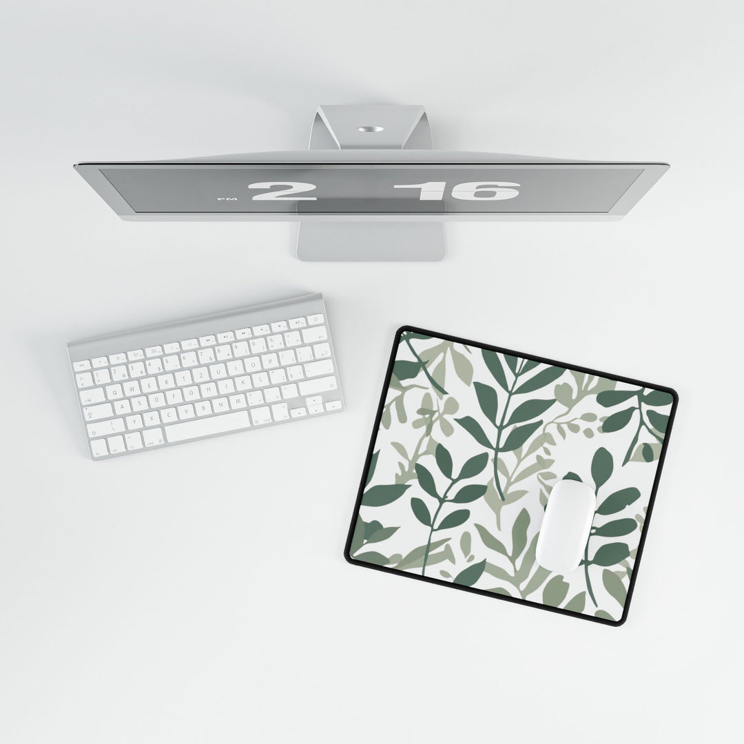 Modern Botanical Desk Mat – Stylish Leafy Black Workspace Protector