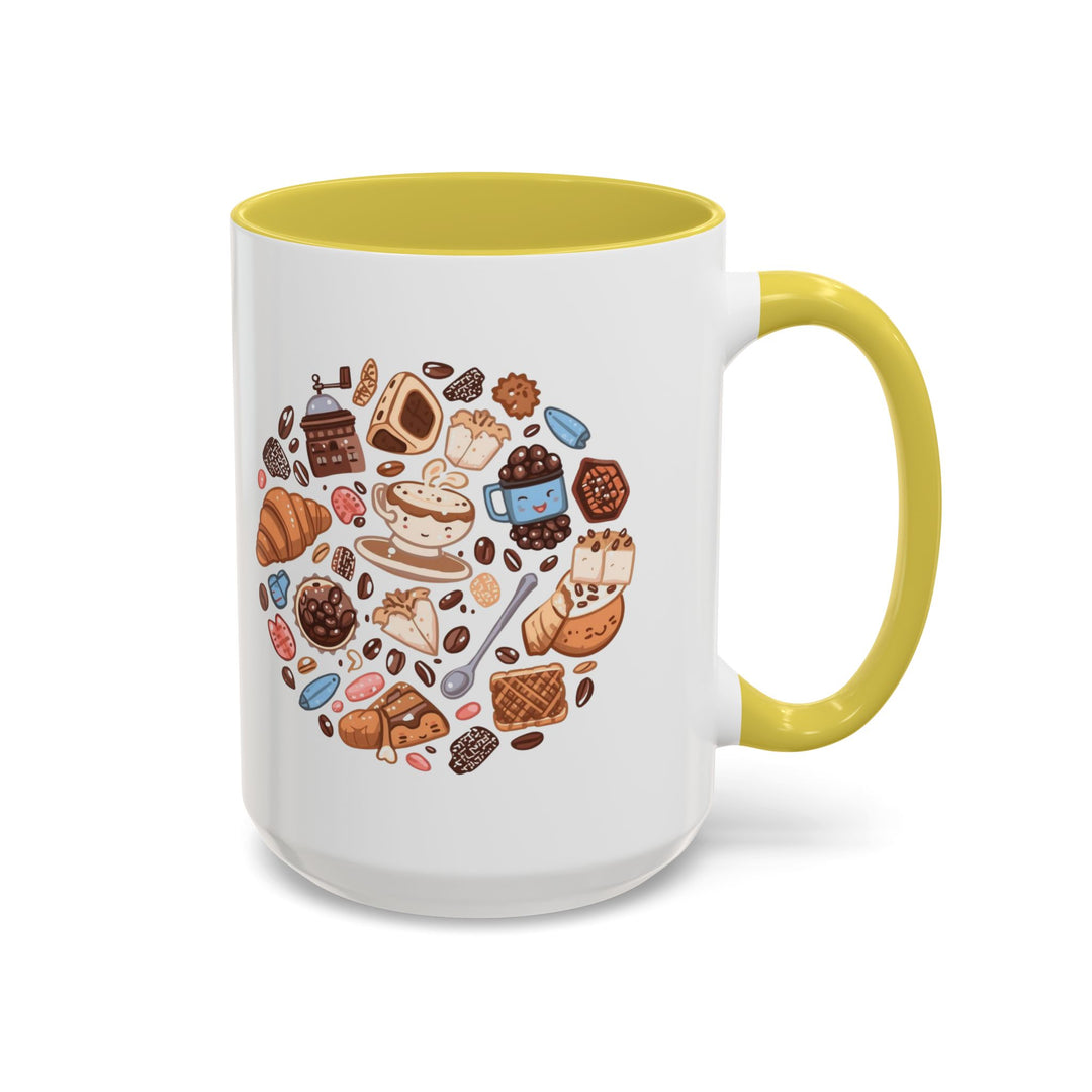 Colorful Cartoon Café Mugs 11oz/15oz – Playful Coffee & Dessert Art Cups