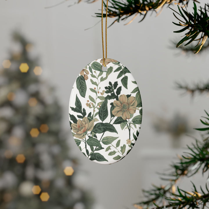 Personalized Ceramic Ornaments – Vintage Floral, Custom Shapes, Gift Sets