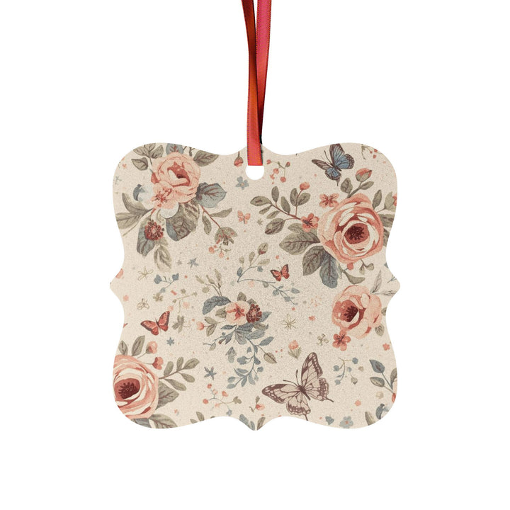 Elegant Personalized Aluminum Ornaments – Vintage Floral, Set of 1–20