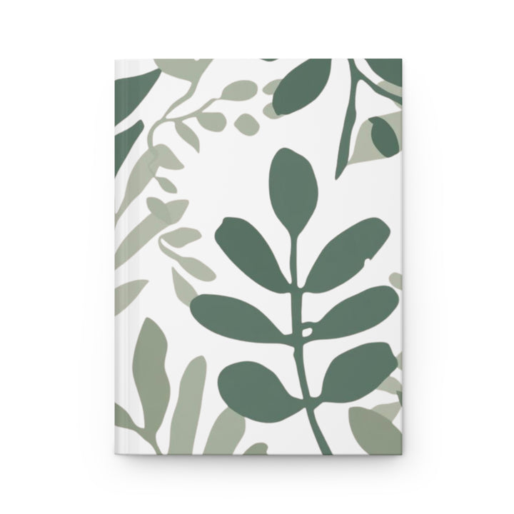 Matte Hardcover Journal – Modern Botanical Black, Customizable Nature Chic