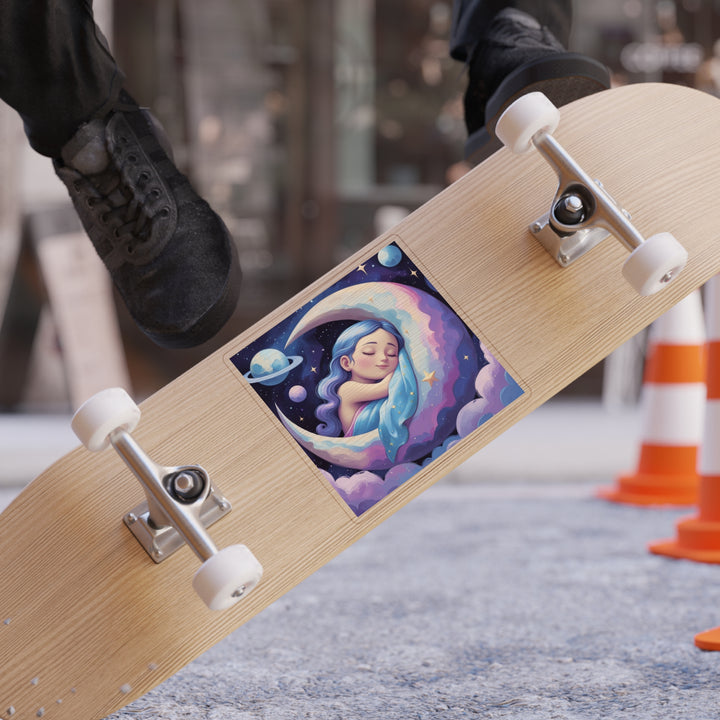 Dreamy Celestial Girl Transparent Die-Cut Outdoor Sticker – Waterproof & Durable