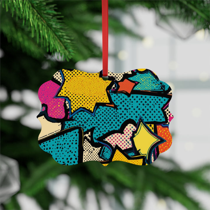 Pop Art Metal Ornament – Double-Sided Comic Book Decor Plaque Gift